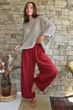 Santos Cushion Cotton Quirky Pant Sangria